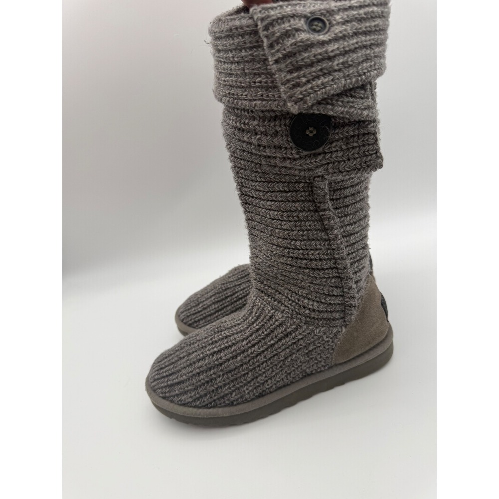 UGG Australia Womens Classic Cardy Grey Knit Boots 5819 Size 7